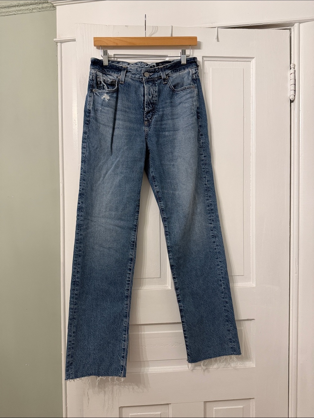 Ag Adriano Goldschmied Light Blue Washed Denim Jeans— Alexxis Straight